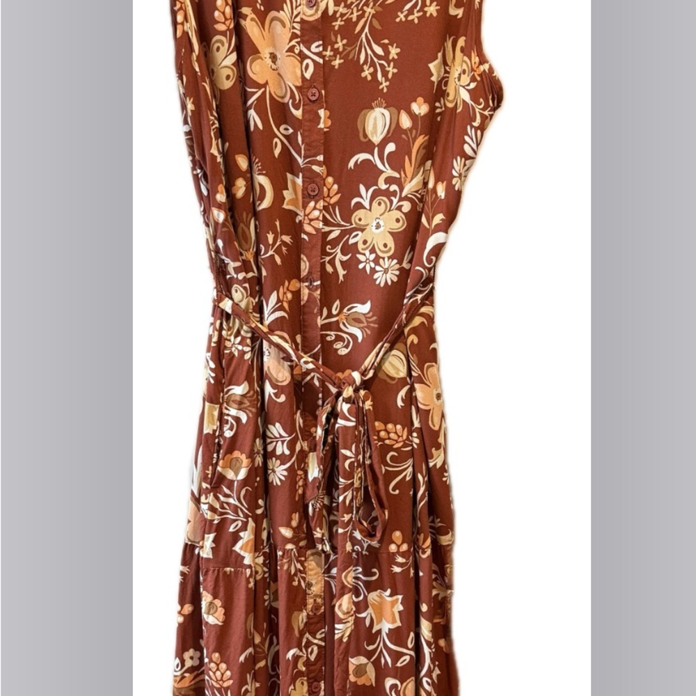 Croft & Barrow Rust Floral Shirt Dress